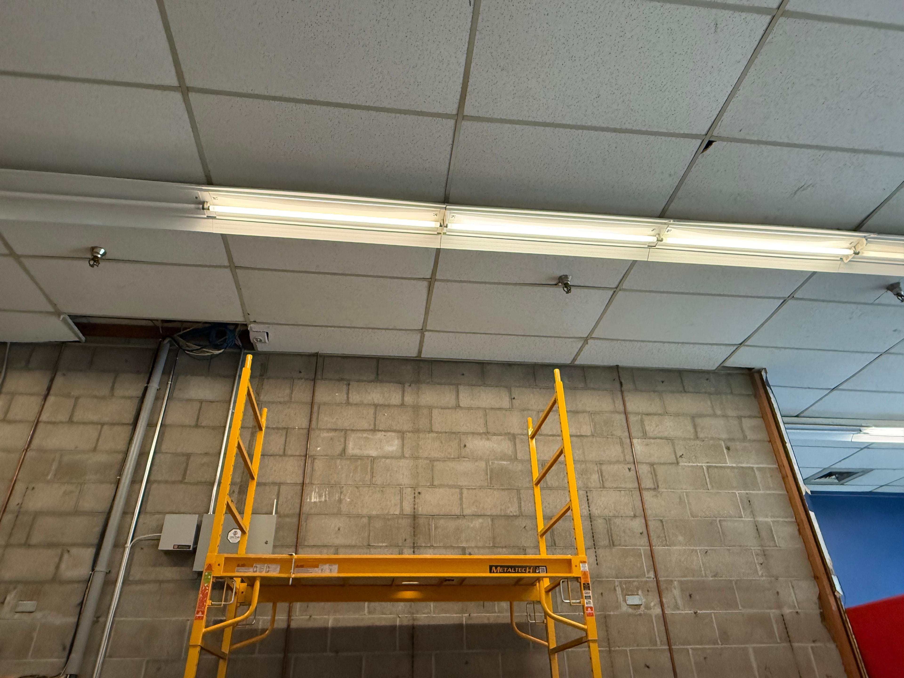 Commercial Lighting on Scaffolding