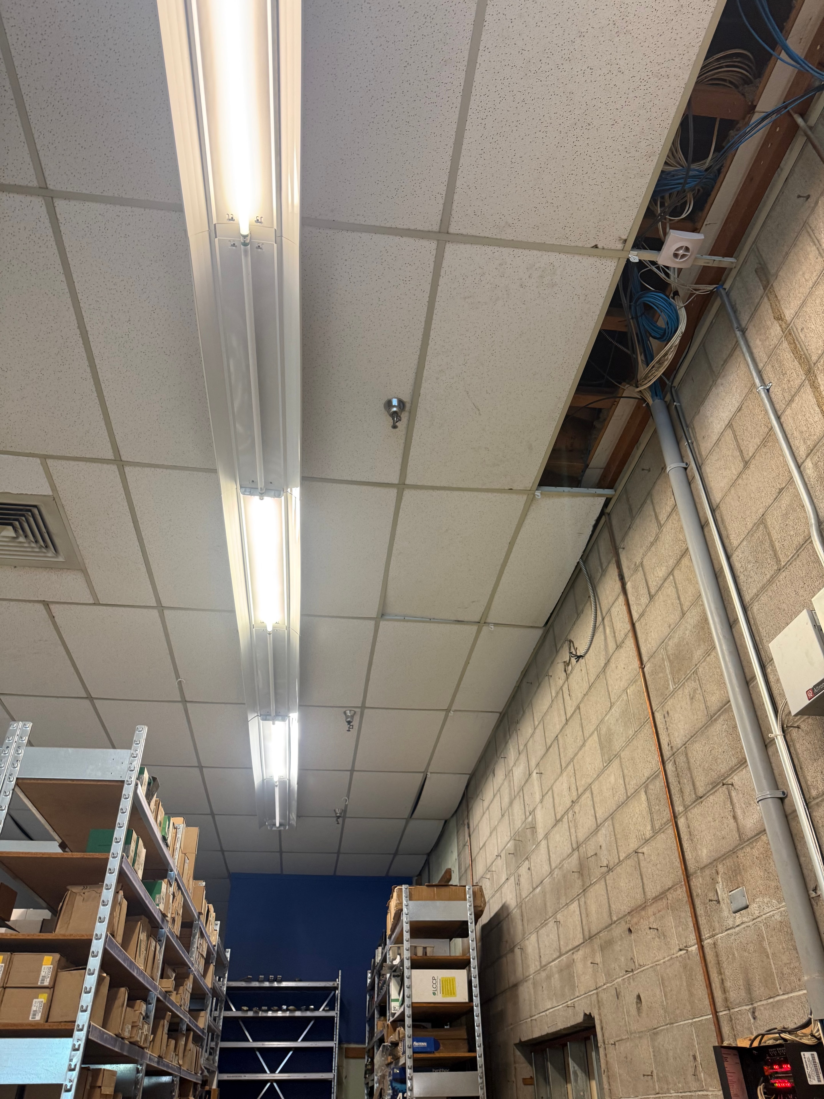 Warehouse Fluorescent Strip Lights